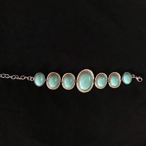 Silver and turquoise bracelet